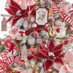 Sale The Jolly Christmas Shop Raz 23" Red Velvet Poinsettia Christmas Tree Pick F4341730