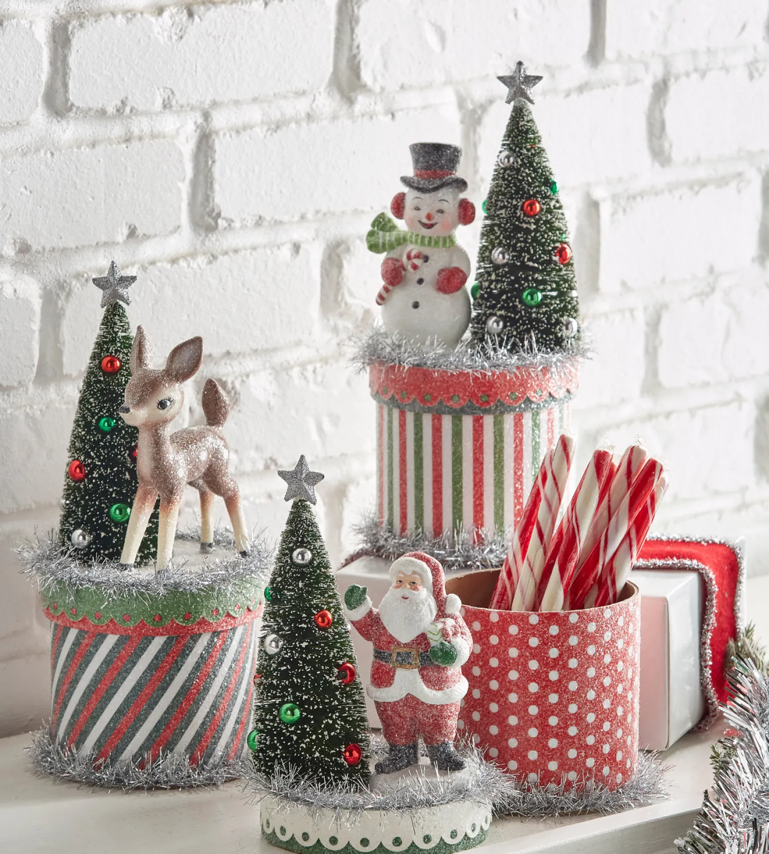 Sale The Jolly Christmas Shop Raz 10" Retro Christmas Friends On Box Decoration 4416193