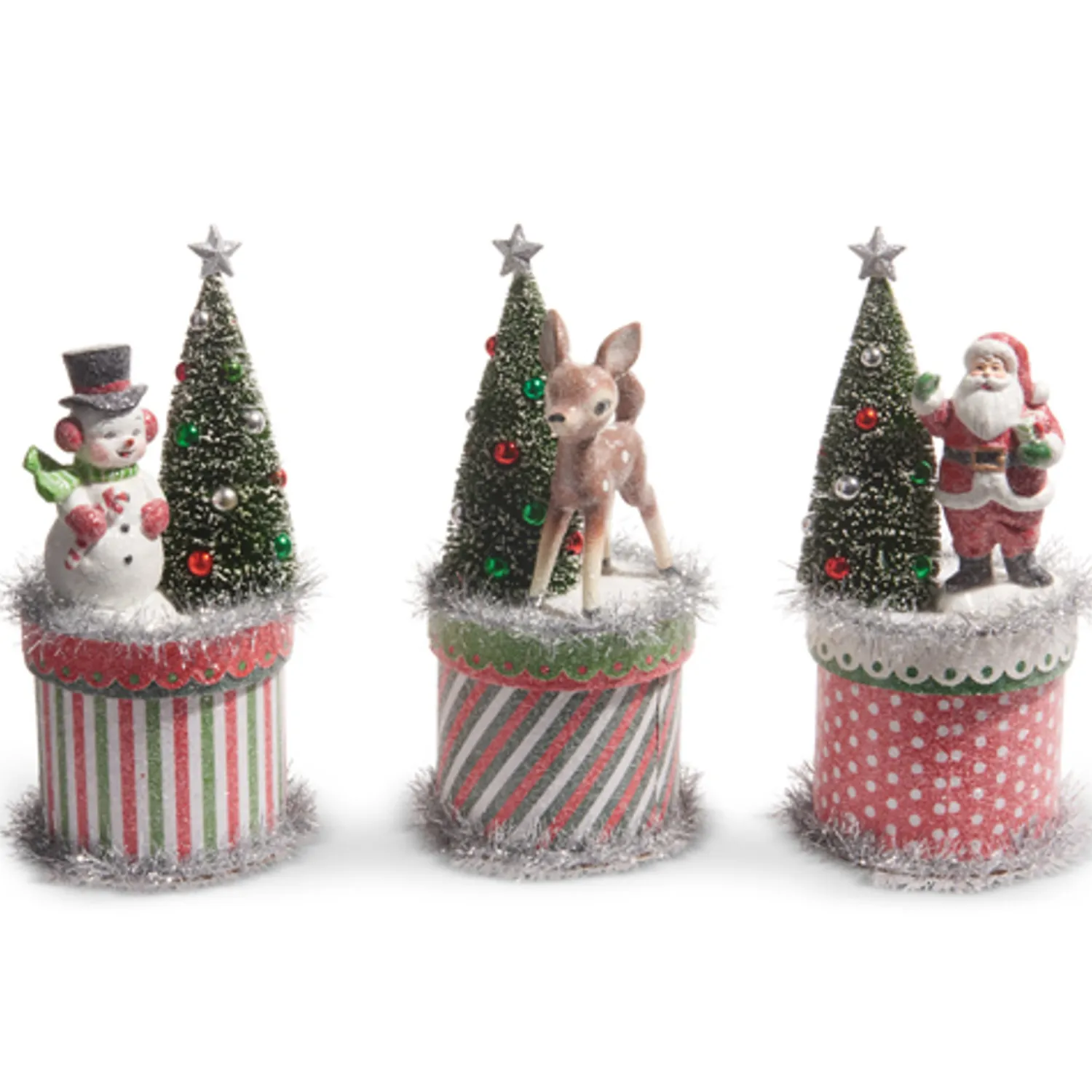 Sale The Jolly Christmas Shop Raz 10" Retro Christmas Friends On Box Decoration 4416193