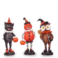 The Jolly Christmas Shop Raz 8" Retro Halloween Party Friends Figures Decoration Set Of 3 4412117