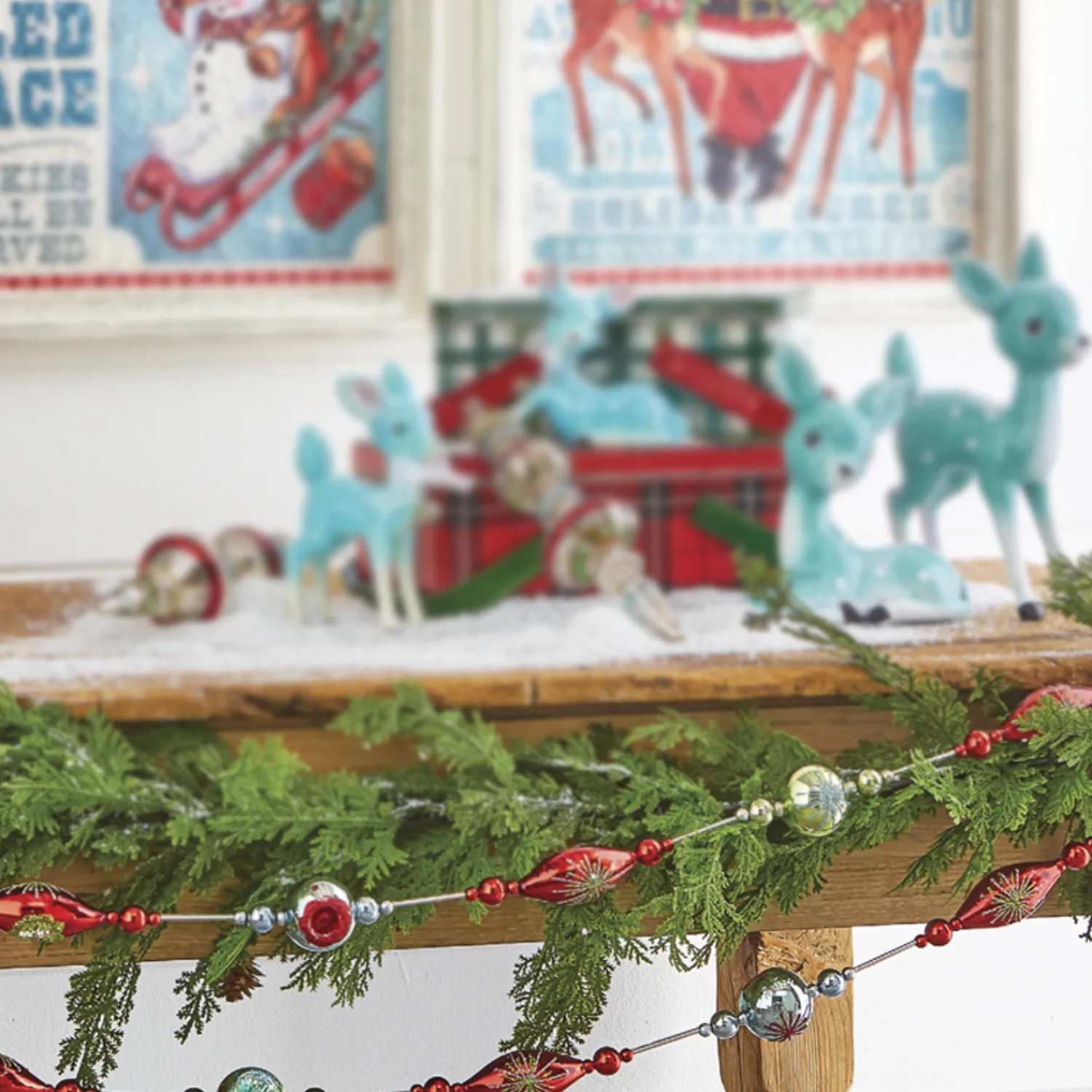 New The Jolly Christmas Shop Raz 6' Retro Ornament Christmas Tree Glass Garland G4122805