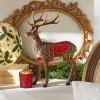 Sale The Jolly Christmas Shop Raz 12.5" Saddled Reindeer Christmas Figure 4301612