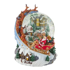 Online The Jolly Christmas Shop Raz 7.5" Santa And Sleigh Lighted Swirling Glitter Water Globe Christmas Snow Globe 4200758