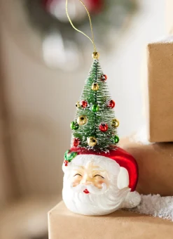Discount The Jolly Christmas Shop Raz 7" Santa Bottle Brush Tree Glass Christmas Ornament 4320895