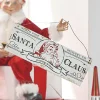 Clearance The Jolly Christmas Shop Raz 8" Santa Claus Hanging Christmas Ornament Sign 4116170