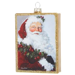 The Jolly Christmas Shop Raz 4.5" Santa Or Reindeer Painted Style Glass Christmas Ornament