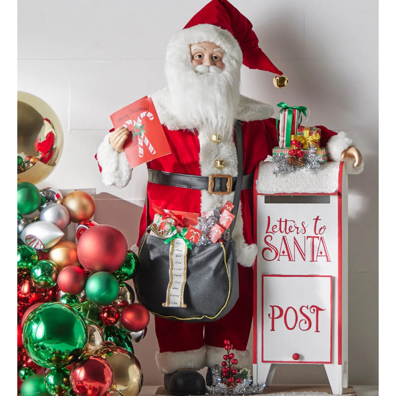 Best The Jolly Christmas Shop Raz 37.5" Santa With Mailbox Vintage Inspired Christmas Figure 4415624