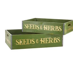 Online The Jolly Christmas Shop Raz 18" Seeds And Herbs Crates Set Of 2 4211218