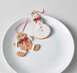 The Jolly Christmas Shop Raz 5" Set Of 2 Gingerbread Cookie Christmas Ornament 4116521