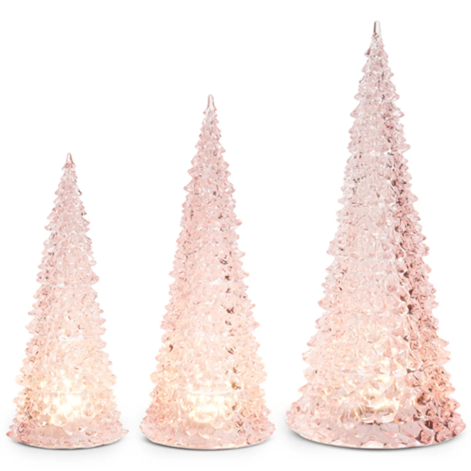Hot The Jolly Christmas Shop Raz 15.5" Set Of 3 Lighted Pink Christmas Trees 4416231
