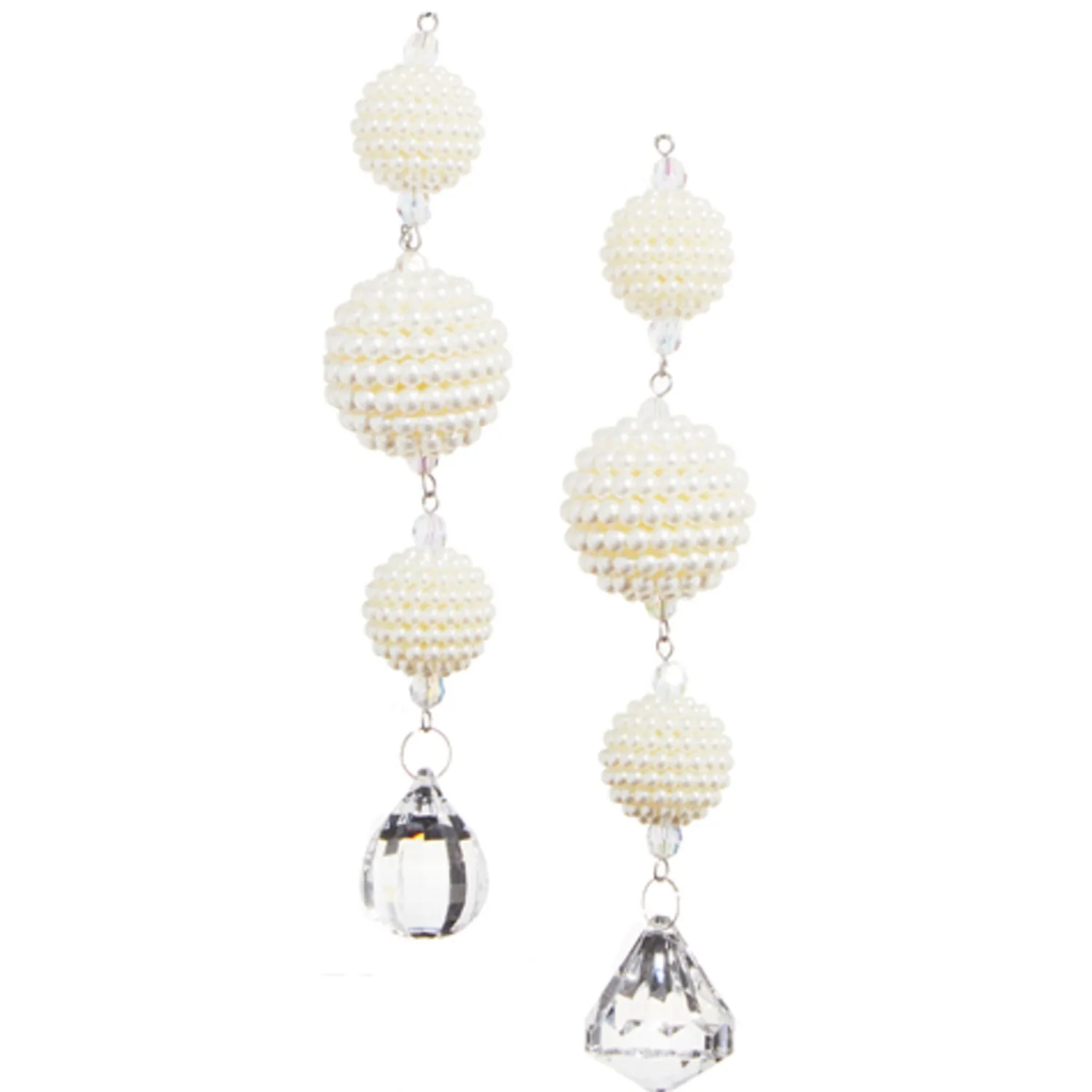Sale The Jolly Christmas Shop Raz 7.5" Set Of 2 Pearl Drop Christmas Ornament 4316084
