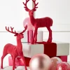 Hot The Jolly Christmas Shop Raz 12.5" Set Of 2 Pink Velvet Reindeer Christmas Decoration 4402407