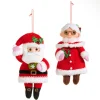 New The Jolly Christmas Shop Raz 7.5" Set Of 2 Santa And Mrs. Claus Felt Christmas Ornaments 4320055