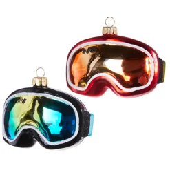 Best The Jolly Christmas Shop Raz 4" Set Of 2 Ski Goggles Glass Christmas Ornaments 4352853