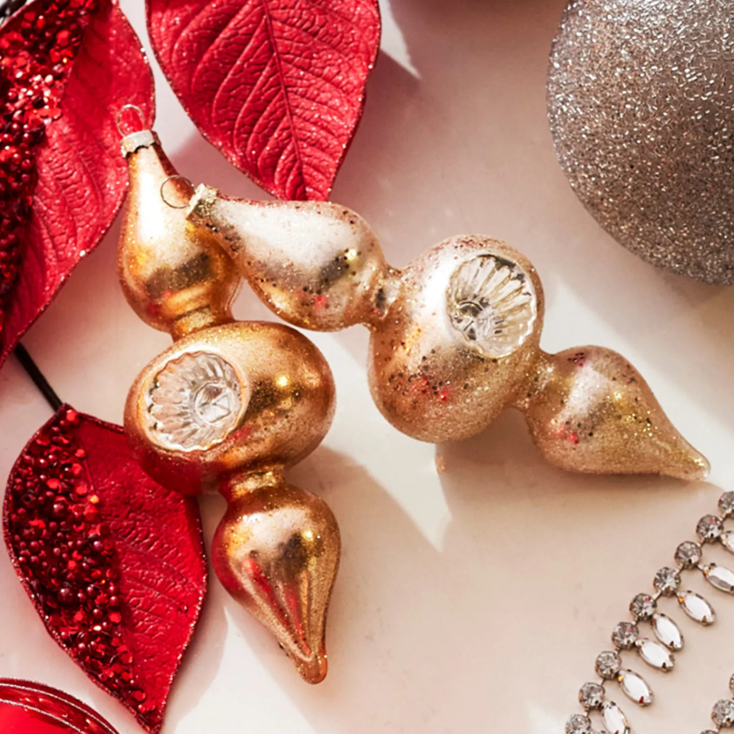 Best The Jolly Christmas Shop Raz 8" Silver And Gold Reflector Finial Glass Christmas Ornament 4324535