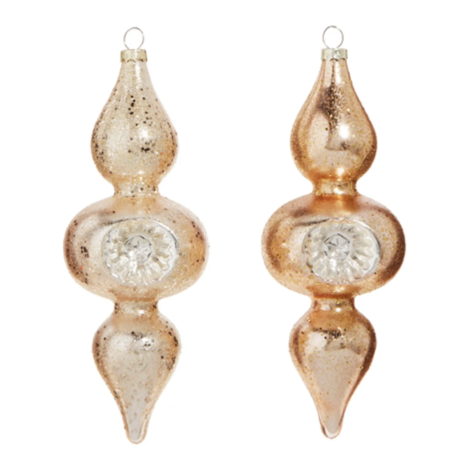 Best The Jolly Christmas Shop Raz 8" Silver And Gold Reflector Finial Glass Christmas Ornament 4324535