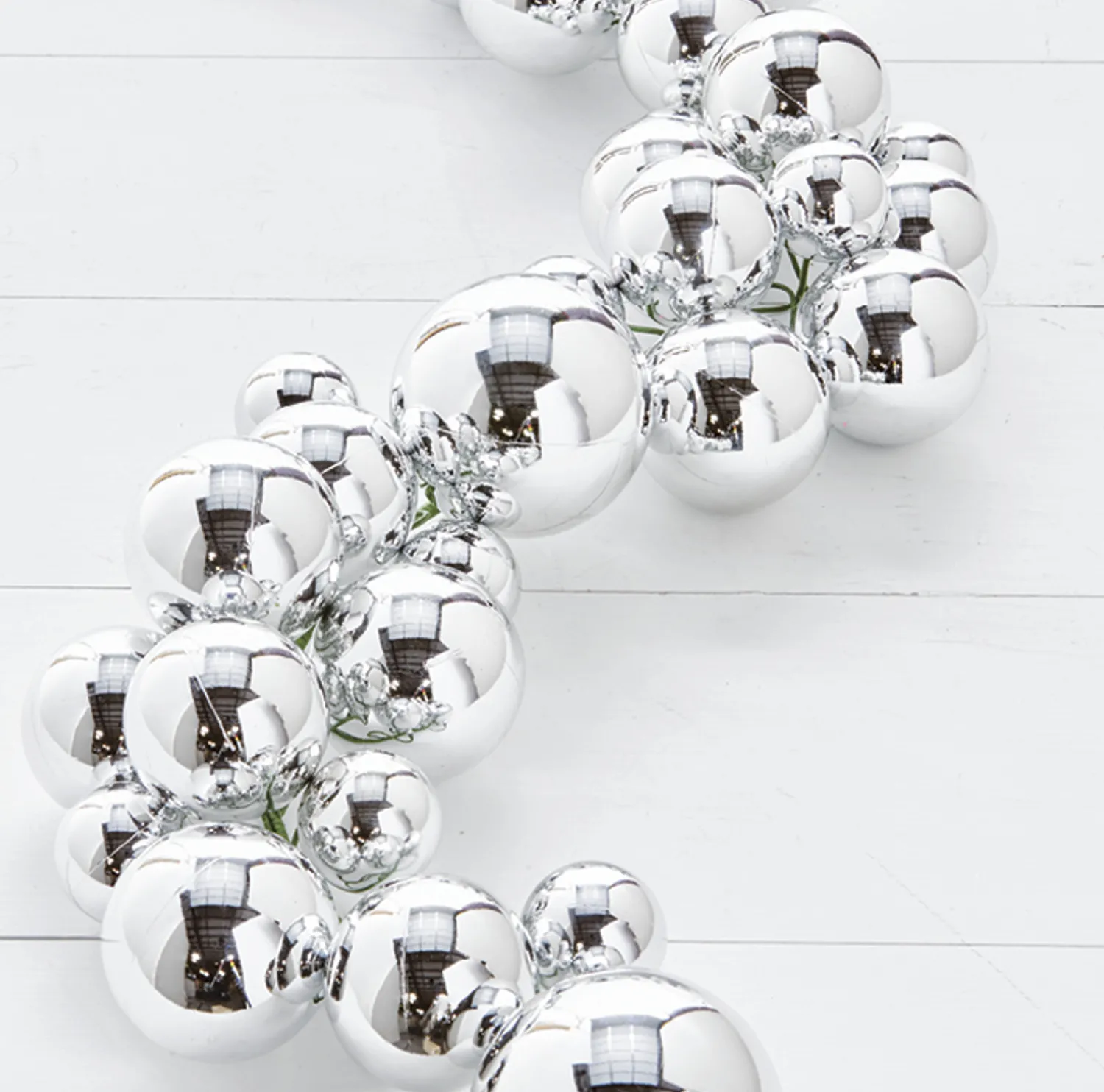 Discount The Jolly Christmas Shop Raz 4' Silver Ball Christmas Garland G3832769