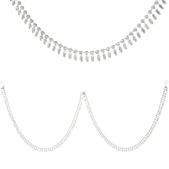 Discount The Jolly Christmas Shop Raz 6' Silver Jeweled Christmas Tree Garland G4313542