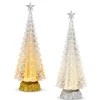 Hot The Jolly Christmas Shop Raz 15" Silver Or Gold Lighted Tree With Swirling Glitter Christmas Water Globe Decoration
