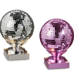 Outlet The Jolly Christmas Shop Raz 7.75" Silver Or Pink Animated Spinning Disco Ball Christmas Decoration