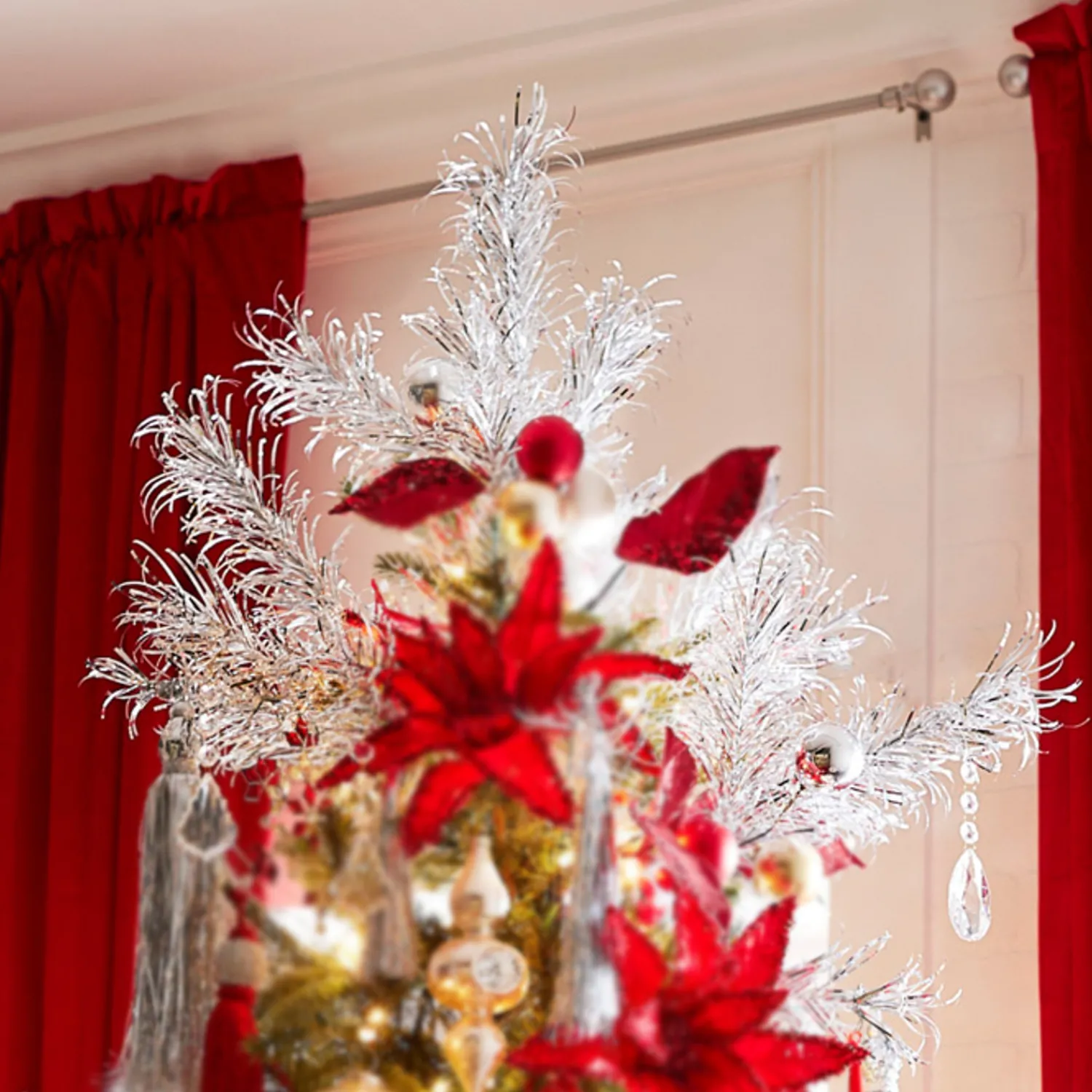 Online The Jolly Christmas Shop Raz 28" Silver Tinsel Christmas Tree Spray F4302403