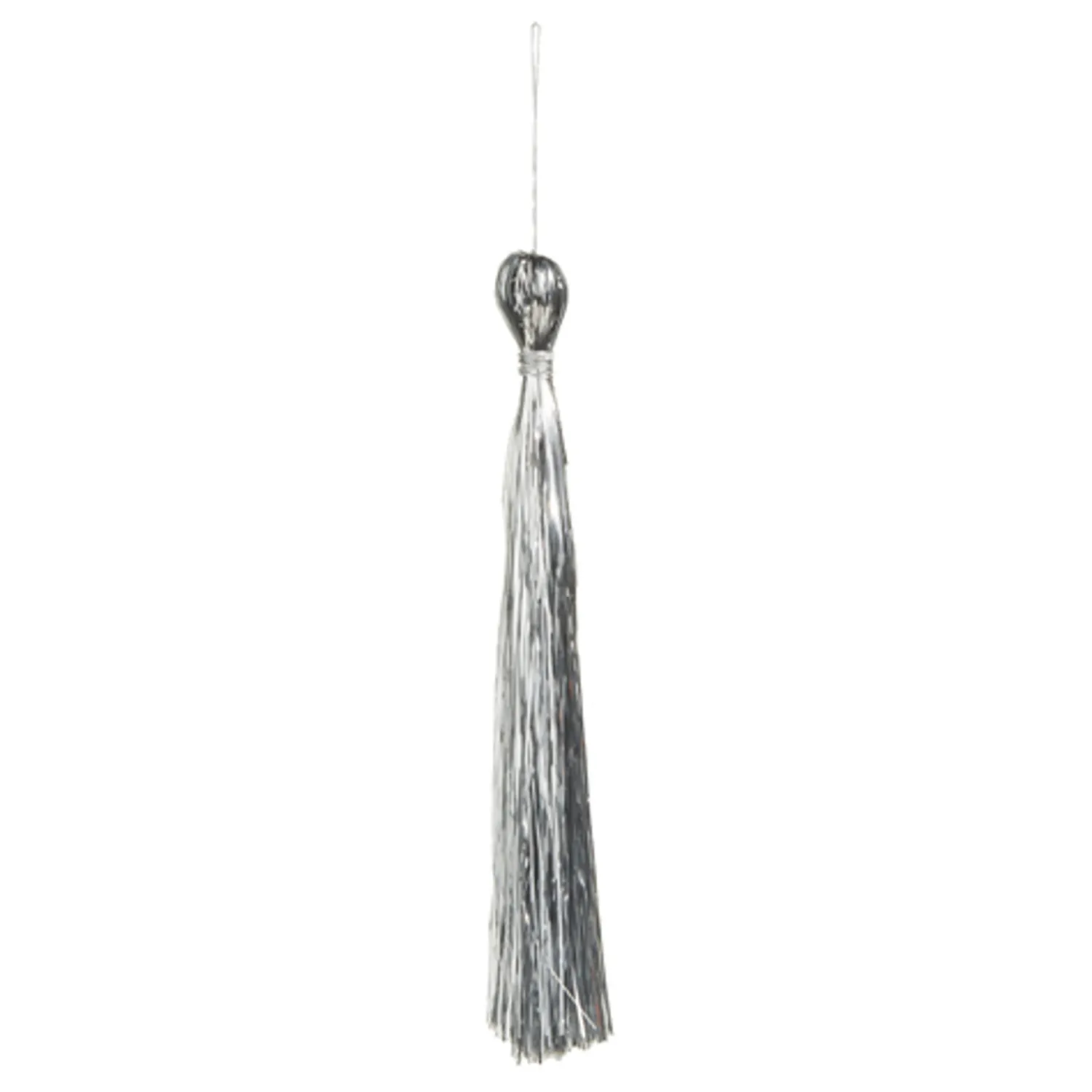 Discount The Jolly Christmas Shop Raz 8.5" Silver Tinsel Tassel Christmas Ornament 4371822