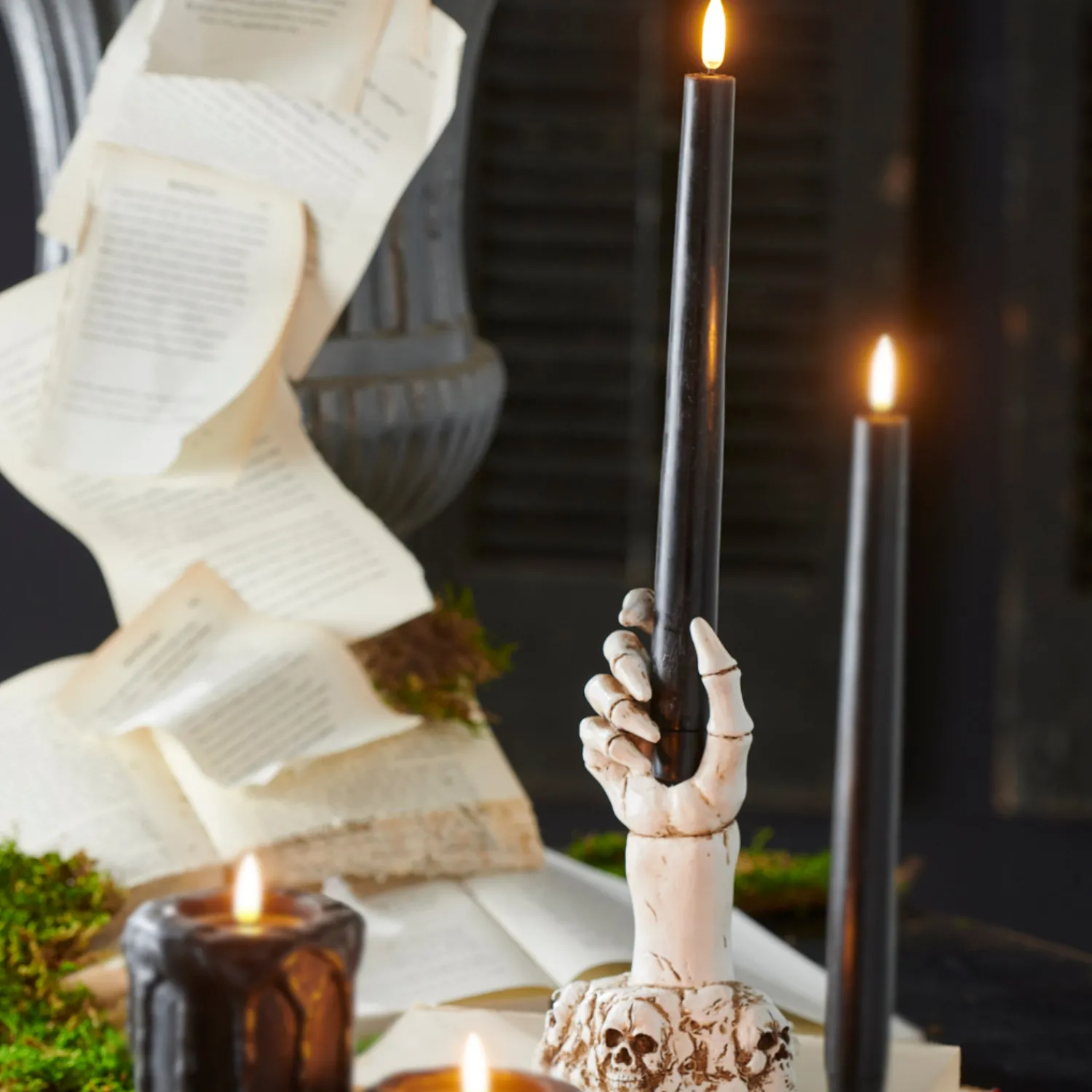 Sale The Jolly Christmas Shop Raz 7" Skeleton Hand Halloween Taper Candle Holder Decoration 4411316