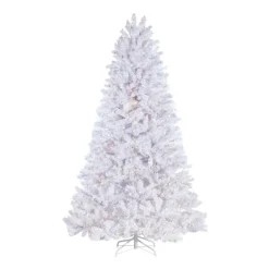 Clearance The Jolly Christmas Shop Raz 7.5' Snake Light Flocked White Tinsel Christmas Tree T4152011