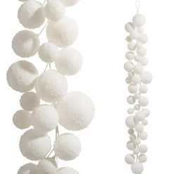 Best The Jolly Christmas Shop Raz 4' Snow Ball Christmas Garland G4432719