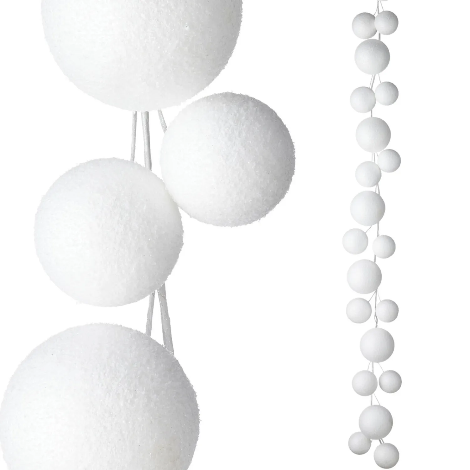 New The Jolly Christmas Shop Raz 5.5' Snowball Ball Christmas Garland G4116126