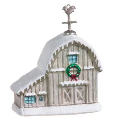 Sale The Jolly Christmas Shop Raz 5" Snowy Barn Glass Christmas Ornament 4352884