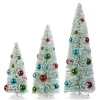 Best The Jolly Christmas Shop Raz 15" Snowy Bottle Brush Trees With Bright Ornaments Set Of 3 4316154