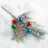 New The Jolly Christmas Shop Raz 16" Snowy Pine And Multicolor Ball Ornament Christmas Tree Pick F4306722