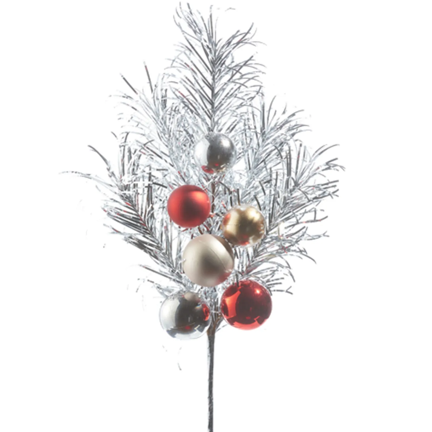 New The Jolly Christmas Shop Raz 28" Tinsel And Ball Ornament Christmas Tree Spray F4302401