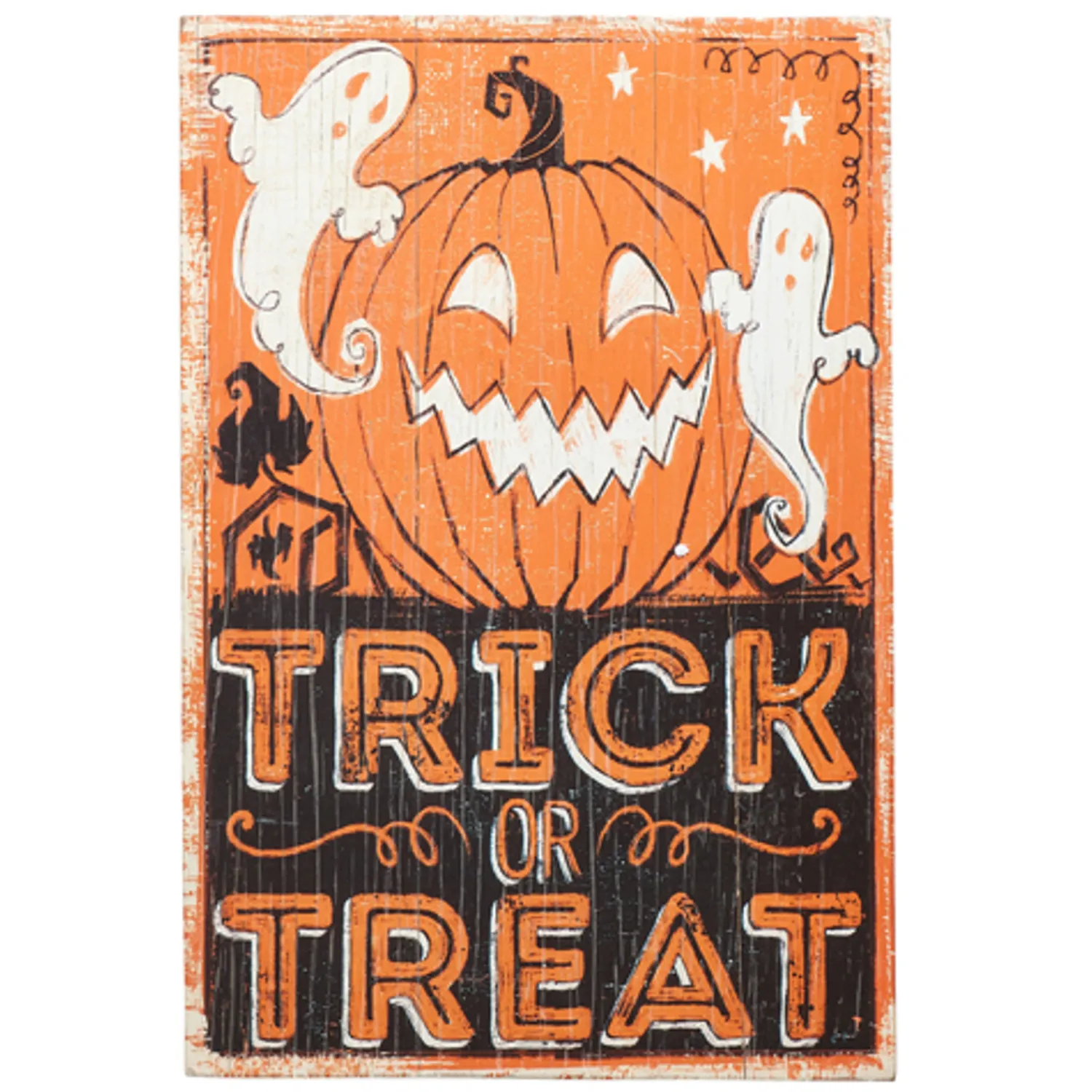 Online The Jolly Christmas Shop Raz 18" Trick Or Treat Wooden Halloween Sign 4428065