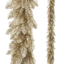 Discount The Jolly Christmas Shop Raz 6' Unlit Champagne Gold Tinsel Christmas Garland G4247051