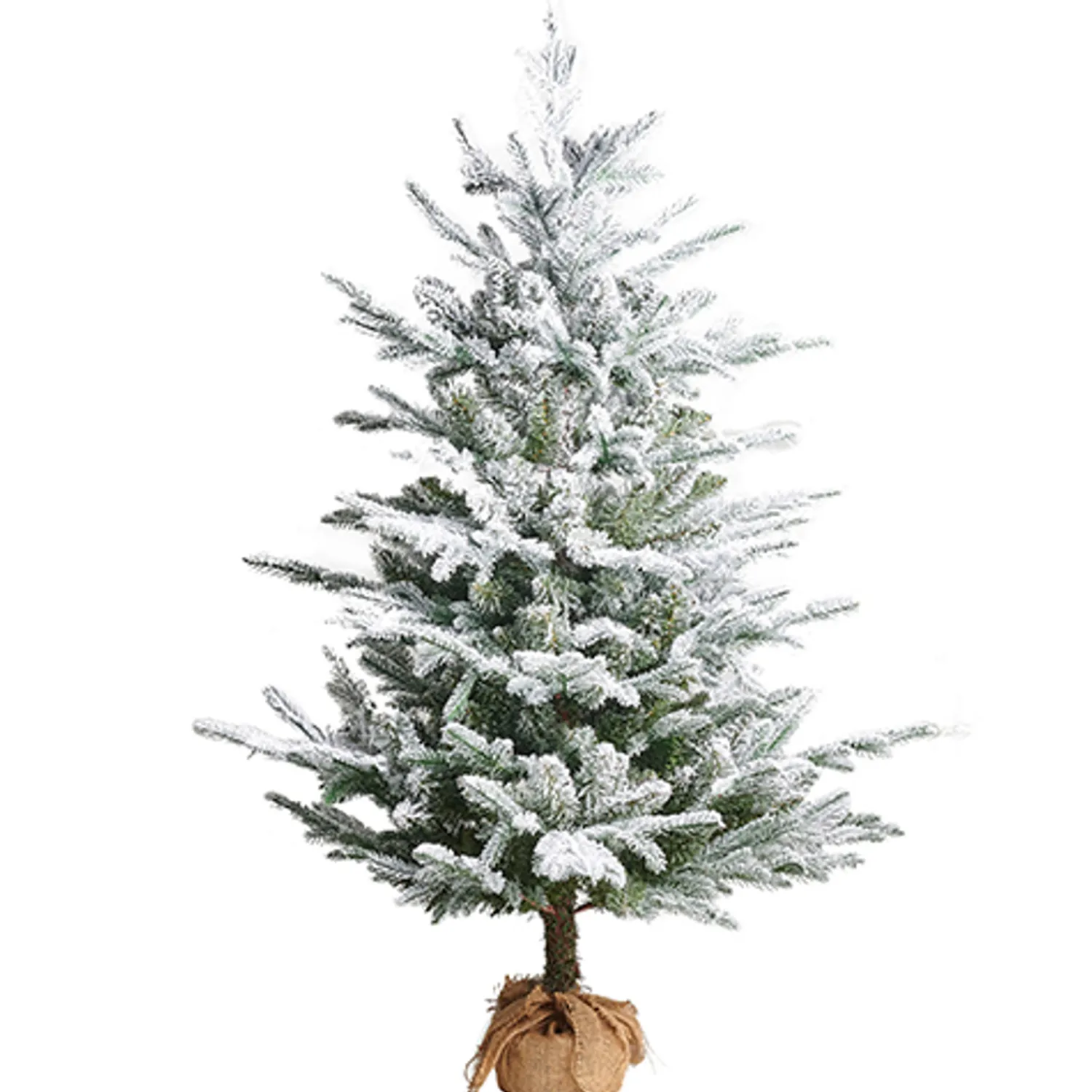 New The Jolly Christmas Shop Raz 4.5' Unlit Flocked Tree In Burlap Bag Christmas Decoration 4341765