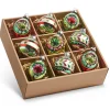 Best The Jolly Christmas Shop Raz 3.5" Vintage Inspired Glass Ball, Final And Reflector Christmas Ornaments Box Of 9 4420864