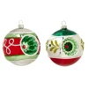 Online The Jolly Christmas Shop Raz 4" Vintage Inspired Red And White Reflector Glass Ball Christmas Ornament 4424510