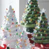 Outlet The Jolly Christmas Shop Raz 13" Vintage Lighted White Ceramic Christmas Tree With Timer 4119131