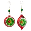 Sale The Jolly Christmas Shop Raz 6" Vintage Red And Green Glass Reflector Christmas Ornament With Hanger 4412512