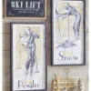 Outlet The Jolly Christmas Shop Raz 28" Vintage Ski Framed Wooden Christmas Wall Art 4144581
