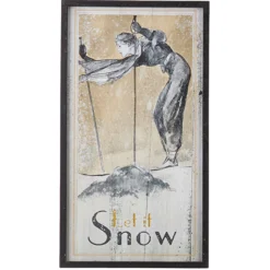 Outlet The Jolly Christmas Shop Raz 28" Vintage Ski Framed Wooden Christmas Wall Art 4144581
