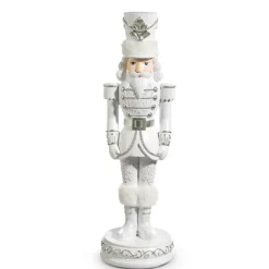 Best The Jolly Christmas Shop Raz 22.75" White And Silver Christmas Nutcracker Decoration 4457662