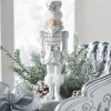Outlet The Jolly Christmas Shop Raz 13" White And Silver Nutcracker Christmas Decoration 4457621