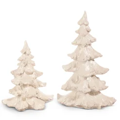 New The Jolly Christmas Shop Raz 9" White Christmas Tree Decoration Set Of 2 4411341