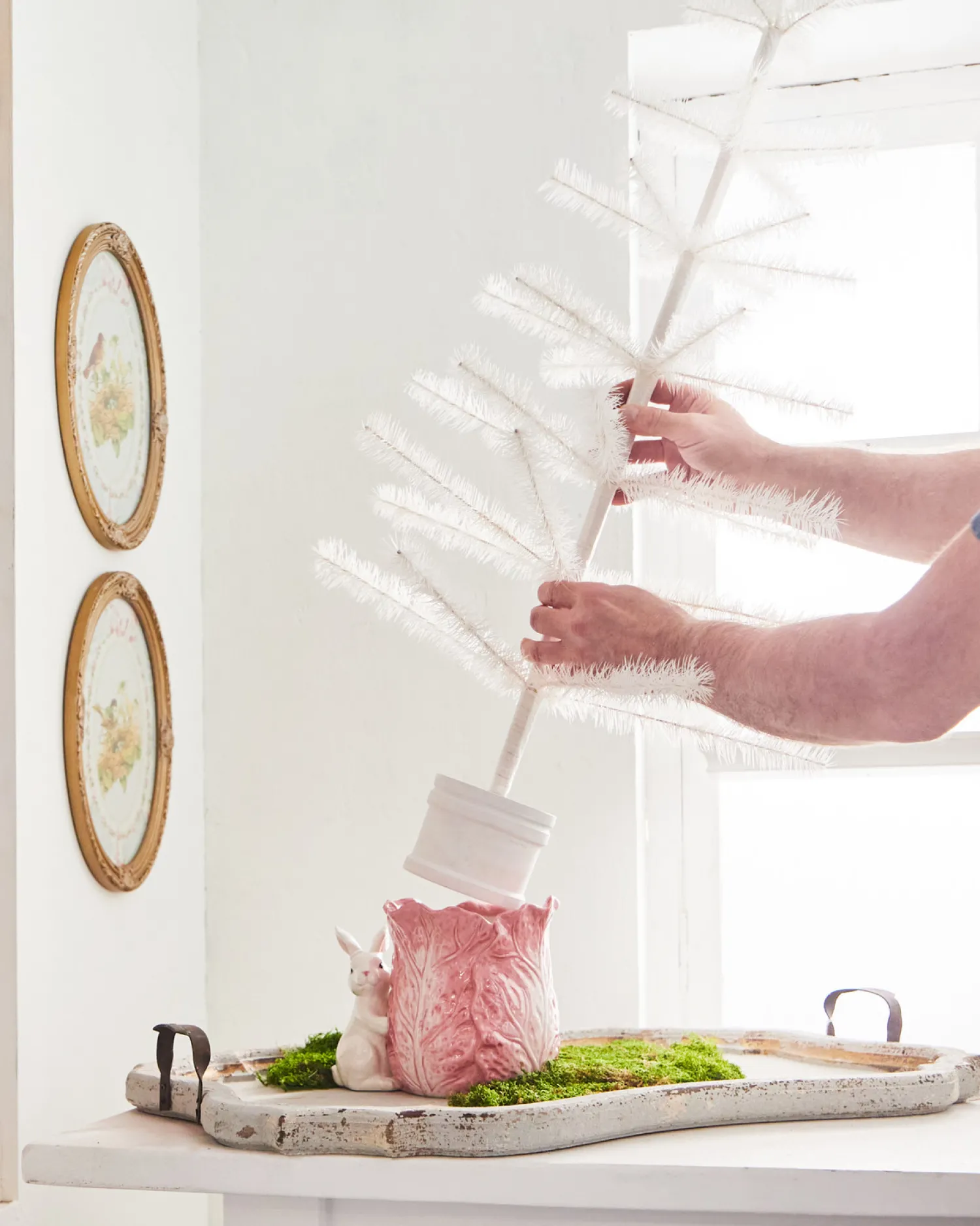 Best The Jolly Christmas Shop Raz 36" White Feather Christmas Or Easter Tree 4416056