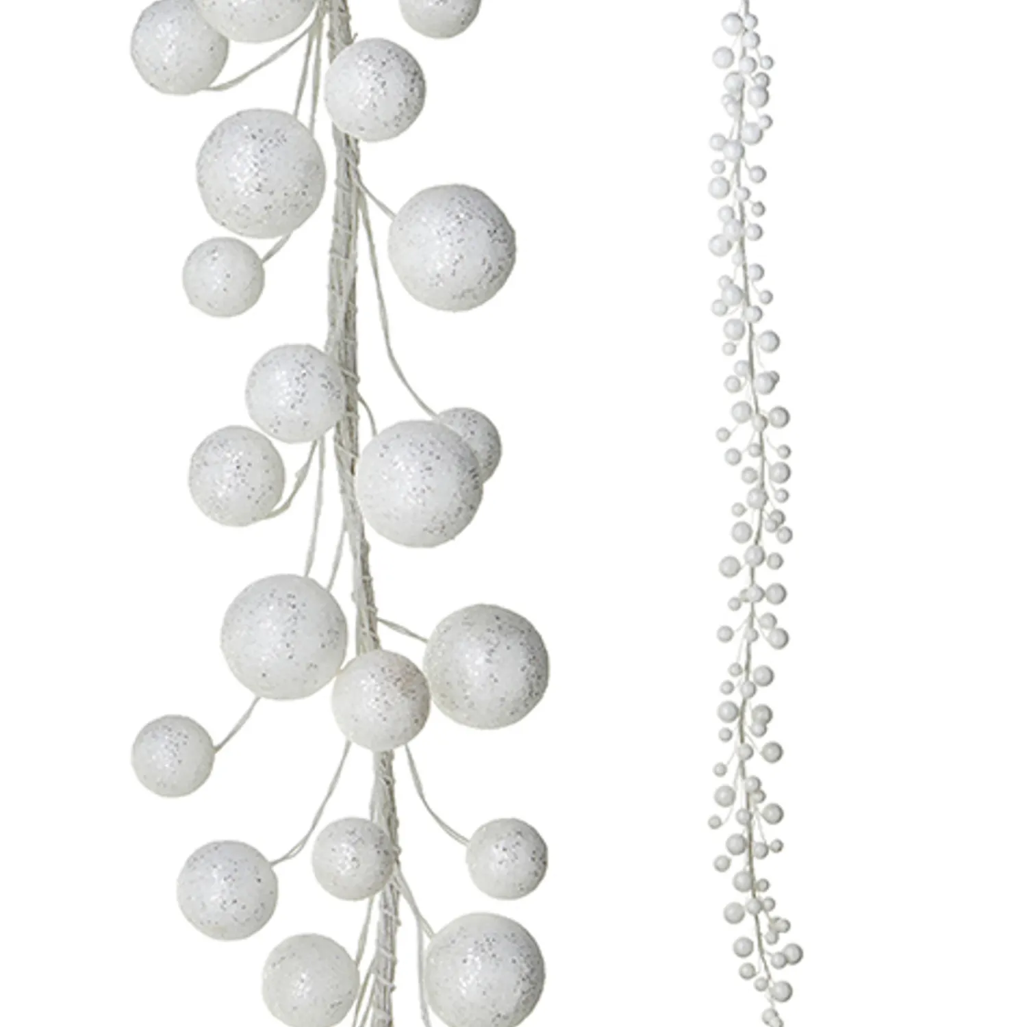 Sale The Jolly Christmas Shop Raz 6' White Glittered Ball Ornament Christmas Garland G4202448