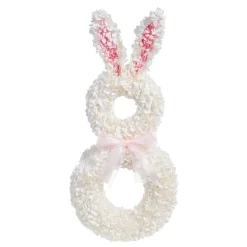 Online The Jolly Christmas Shop Raz 22" White Hydrangea Easter Bunny Wreath W4453341