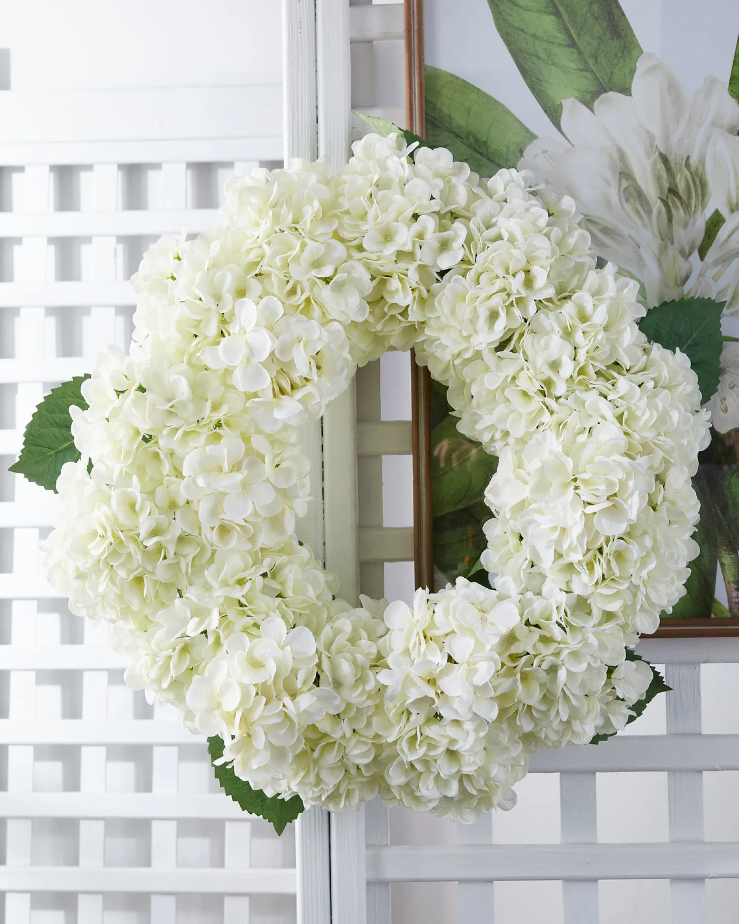 Best The Jolly Christmas Shop Raz 26" White Hydrangea Spring Wreath W4441808